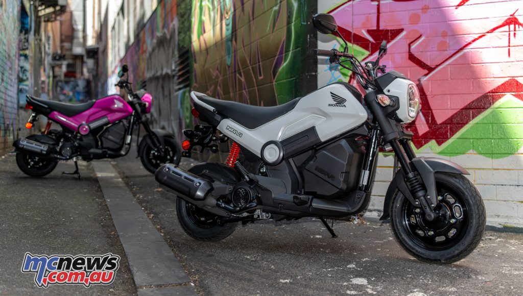 The NAVi blends motorcycle and scooter in an interesting mix, with an even more interesting price of $2349 + ORC