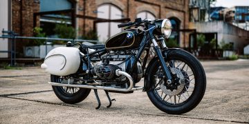 A 1960 BMW R 60 Plunger Restomod at dusk in Sydney, Australia