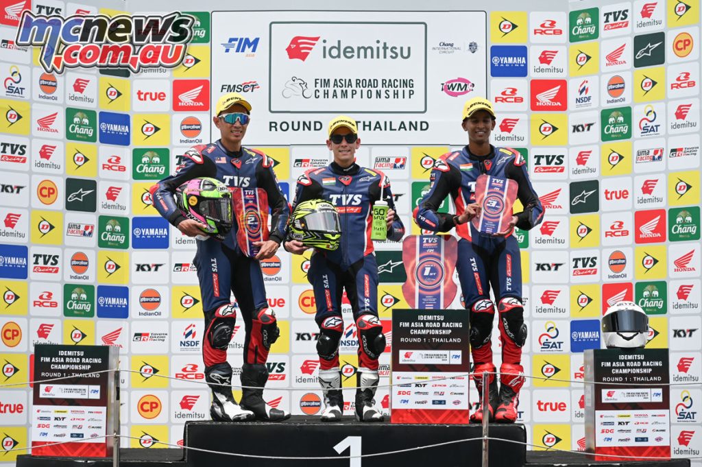 TVS Asia One Make race one podium
