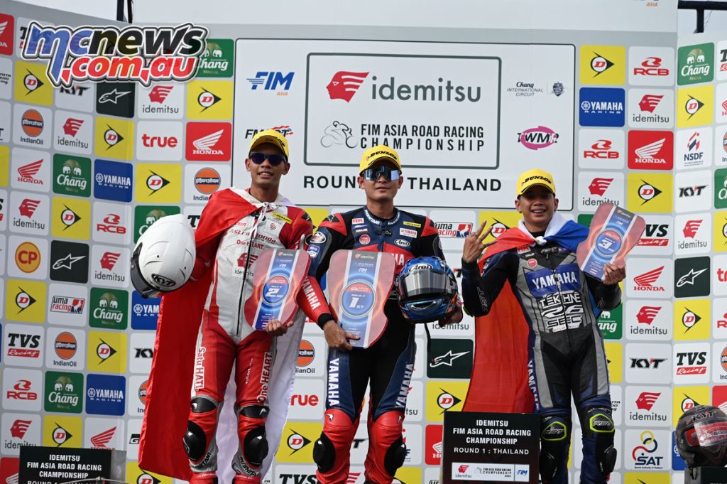 Apiwath Wongthananon topped the Supersport race two podium