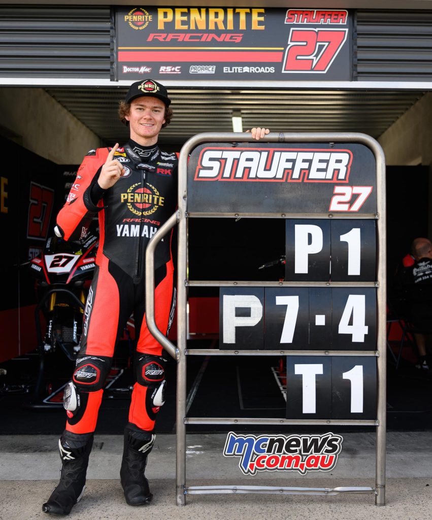 Max Stauffer set the fastest ever ASBK lap of Queensland Raceway this morning - Image RbMotoLens