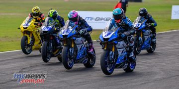 Plenty of thrills and spills in second Supersport bout at QLD Raceway