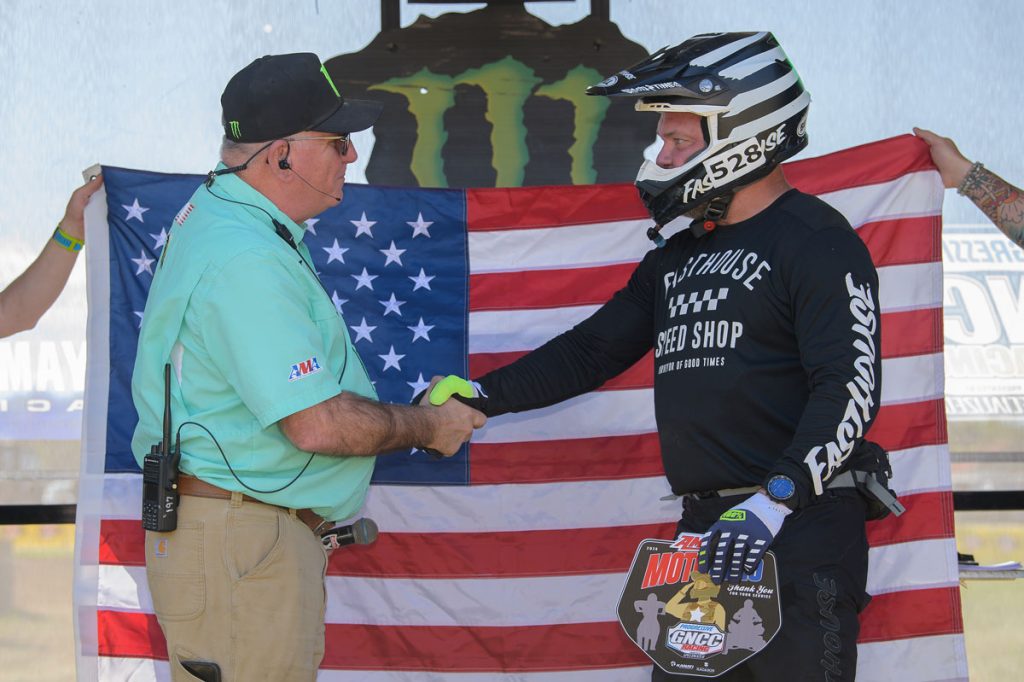 Jimmy Wathen was awarded the AMSOIL Moto Hero at The Old Gray GNCC - Image by Ken Hill