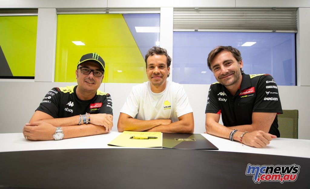 Franco Morbidelli in Pertamina Enduro VR46 Racing Team colours ahead of the 2025 MotoGP season