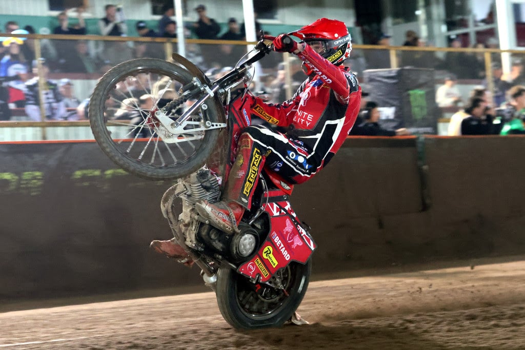 Max Fricke celebrating his Speedway GP return in 2024 - Image by Jarek Pabijan