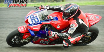 Mitch Rees (Team Rees Honda CBR1000) dominated the premier class at the opening round of the 2025 New Zealand Superbike Championships in Invercargill - Image by Andy McGechan, BikesportNZ.com