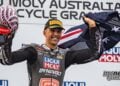 Senna Agius celebrating victory at Phillip Island in 2025