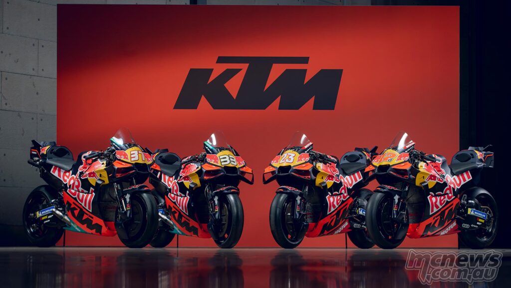 KTM MotoGP bikes during the 2026 season