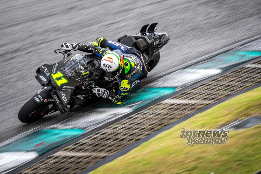 Diogo Moreira riding the Pro Honda LCR MotoGP bike at Sepang testing.