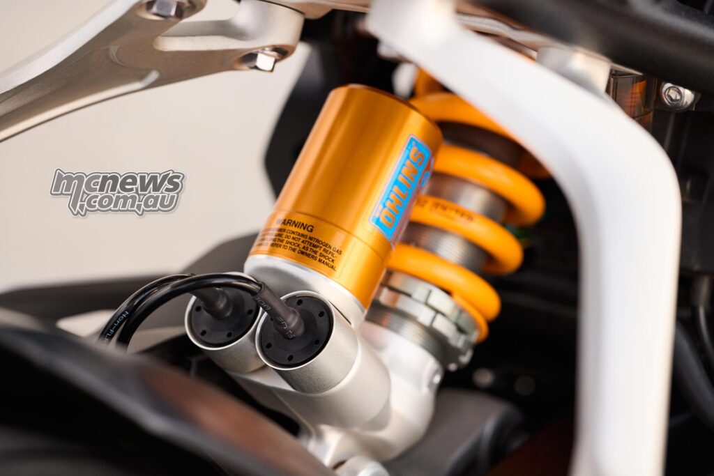 Öhlins’ Smart EC3 suspension is also fitted, as arguably the best currently available electronic suspension