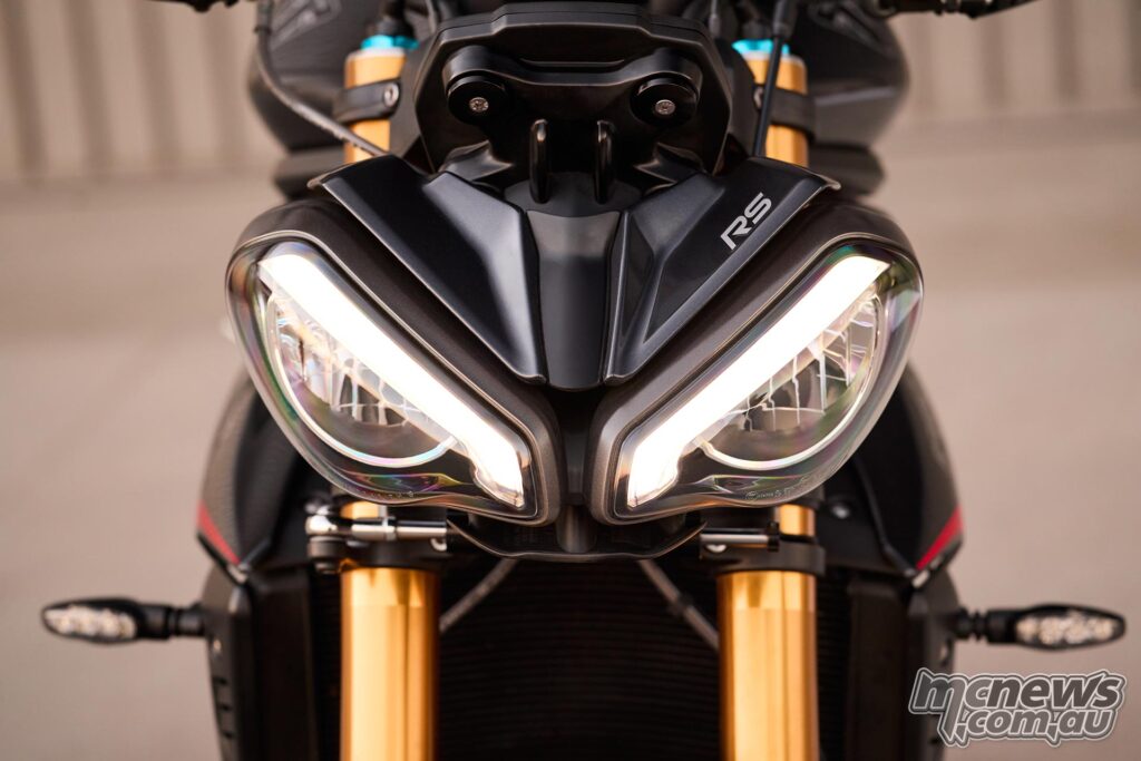 The dual LED headlights are a iconically Triumph