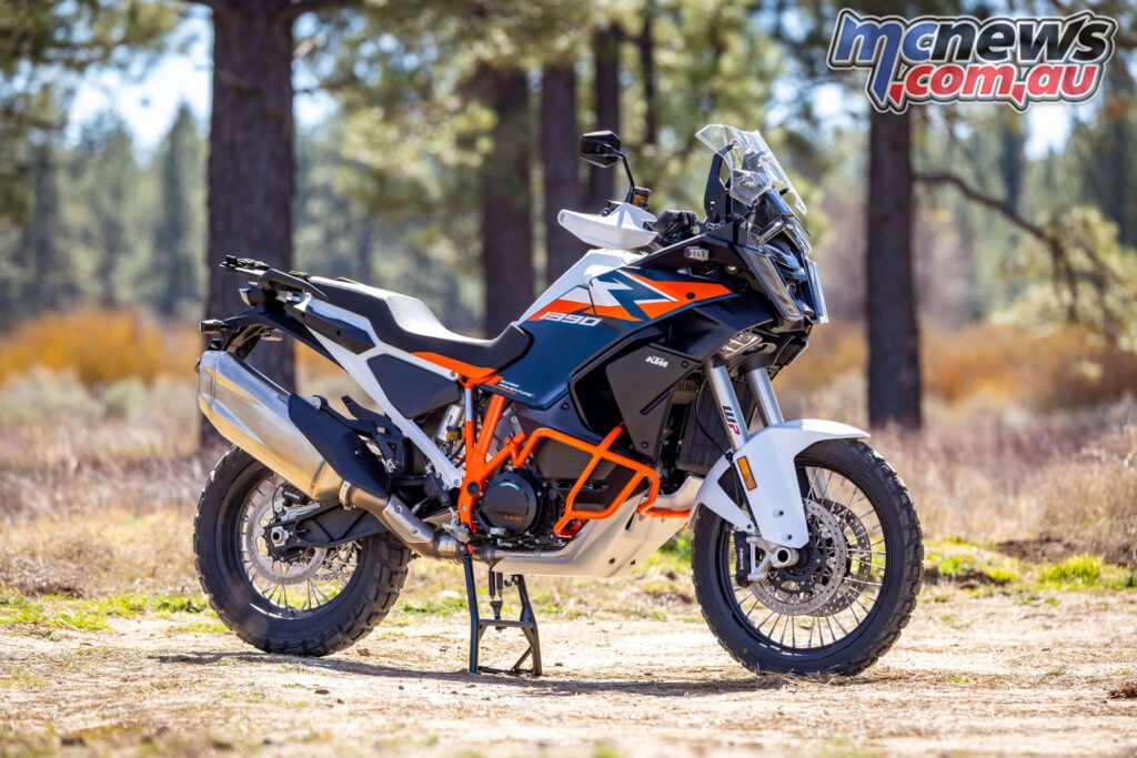 2026 KTM 1390 Super Adventure R front end with LED headlight and tall screen