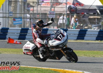Troy Herfoss won Mission King Of The Baggers Race 2 for his first win ever at Daytona International Speedway - Image by Brian J. Nelson