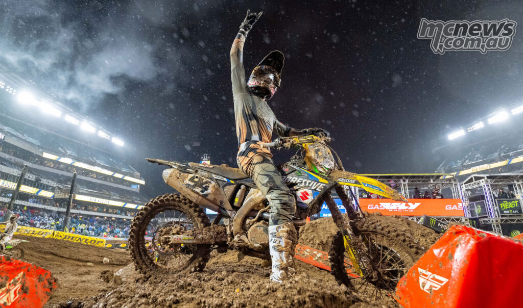 Ken Roczen winner celebration Philadelphia Supercross 450