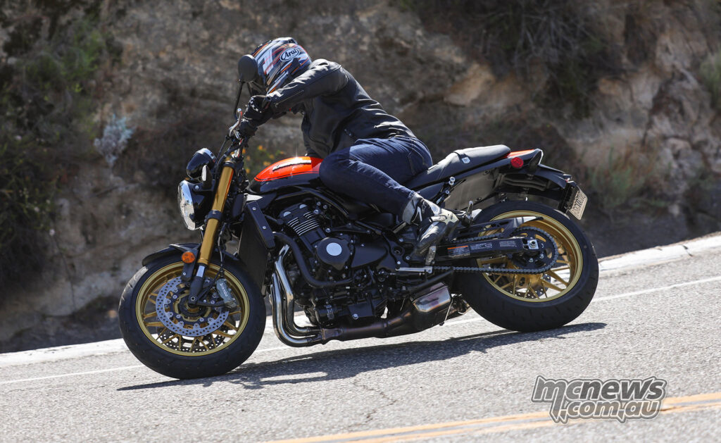 2026 Kawasaki Z900RS SE ridden on a winding road
