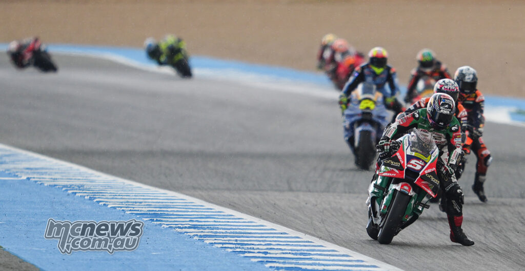 Johann Zarco riding the LCR Honda during the MotoGP Sprint at Jerez.