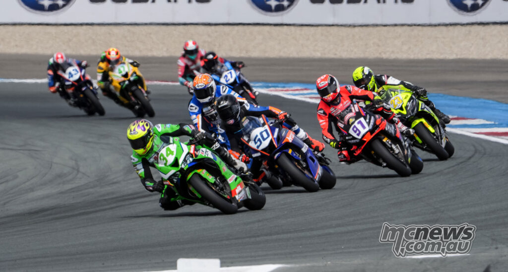 Xavi Artigas leans his Kawasaki through a corner during World Sportbike Race 1 at TT Circuit Assen.