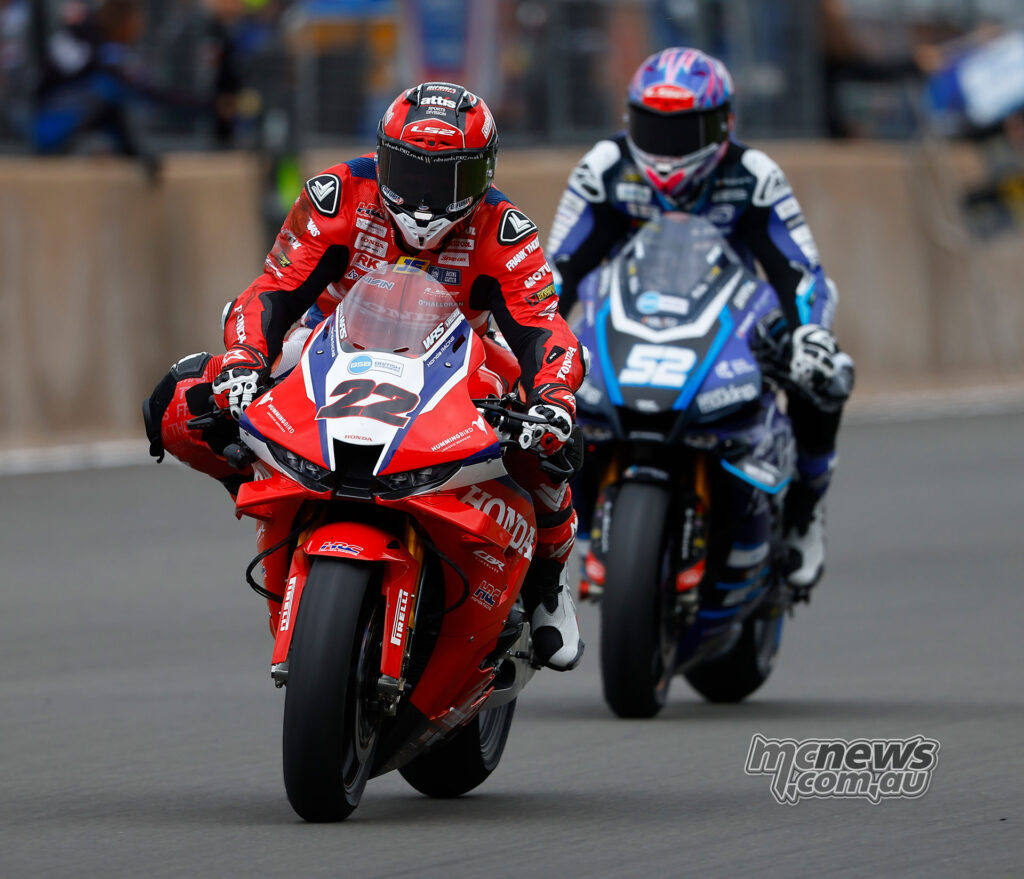 Jason O’Halloran rides the Honda Racing UK Fireblade during British Superbike Race One at Oulton Park.
