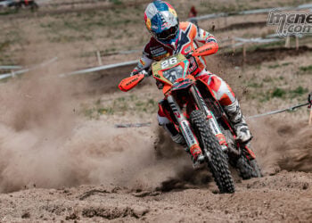 Josep Garcia blasting through sand on his KTM at the 2026 EnduroGP of Finland