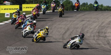 Nathan Gouker leads the MotoAmerica Talent Cup field at Barber Motorsports Park.