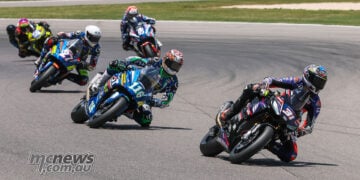 Hank Vossberg leads the MotoAmerica Twins Cup field at Barber Motorsports Park.