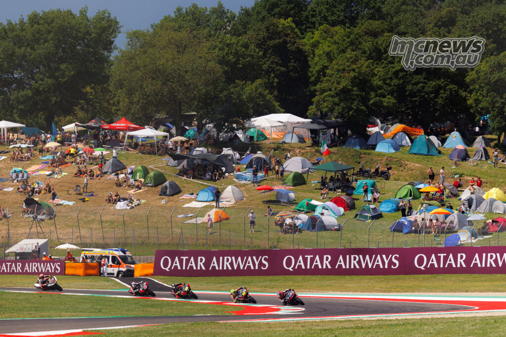 Archie McDonald leading the Bagger World Cup field at Mugello in Race One.