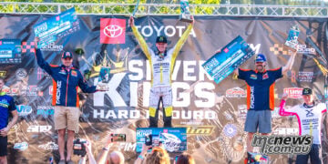 Silver Kings Hard Enduro podium with Mitch Brightmore, Trystan Hart and Manuel Lettenbichler after round three of the 2026 FIM Hard Enduro World Championship.