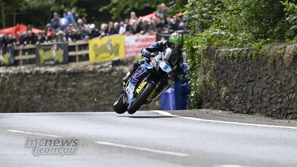 Mike Browne on the Yamaha YZF-R9 during the 2026 Monster Energy Supersport TT Race Two.