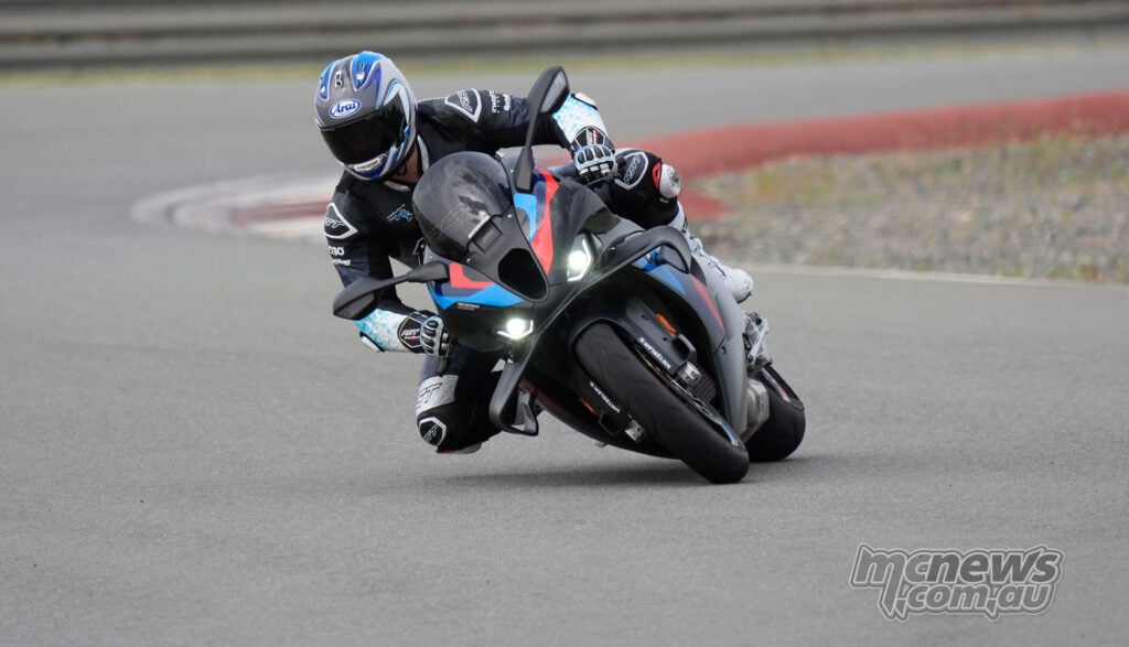BMW M 1000 RR cornering on Metzeler Sportec 01 RS tyres