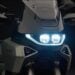 2027 Norton Atlas front view with LED twin projector headlights illuminated