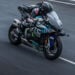 CFMOTO V4 SR-RR prototype sportsbike at speed on proving ground
