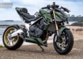 Honda CB750 Hornet Mugen custom by Mototrofa in green and gold streetfighter trim