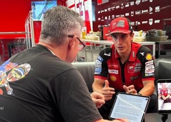Marc Márquez speaking during a one-on-one interview with MCNews.com.au at World Ducati Week.