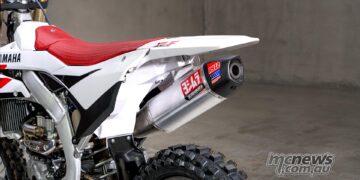 2026 Yamaha YZ450F fitted with Yoshimura RS-12 Hybrid Full System exhaust.