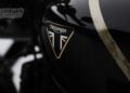 Triumph Factory Custom tank badge and gold stripe on the Speed Twin 1200 TFC.