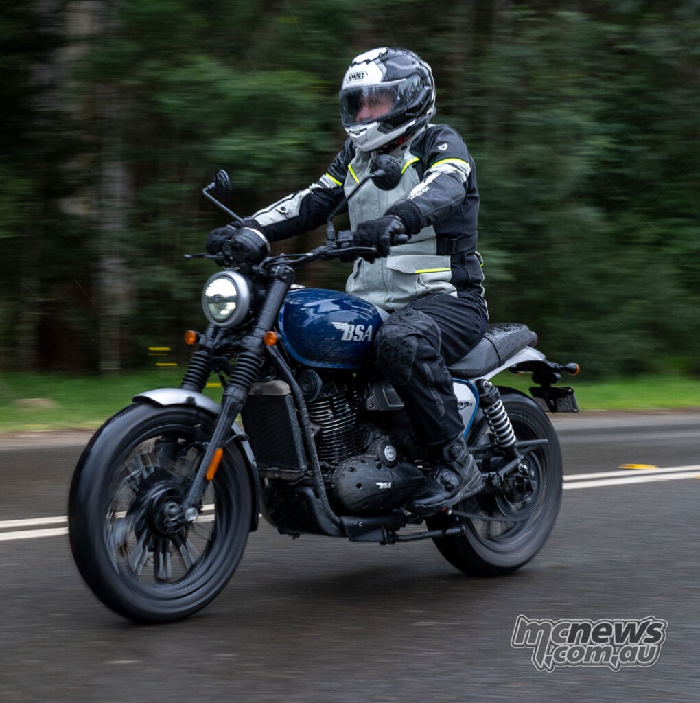 Trev riding an Oxford Blue BSA Bantam 350