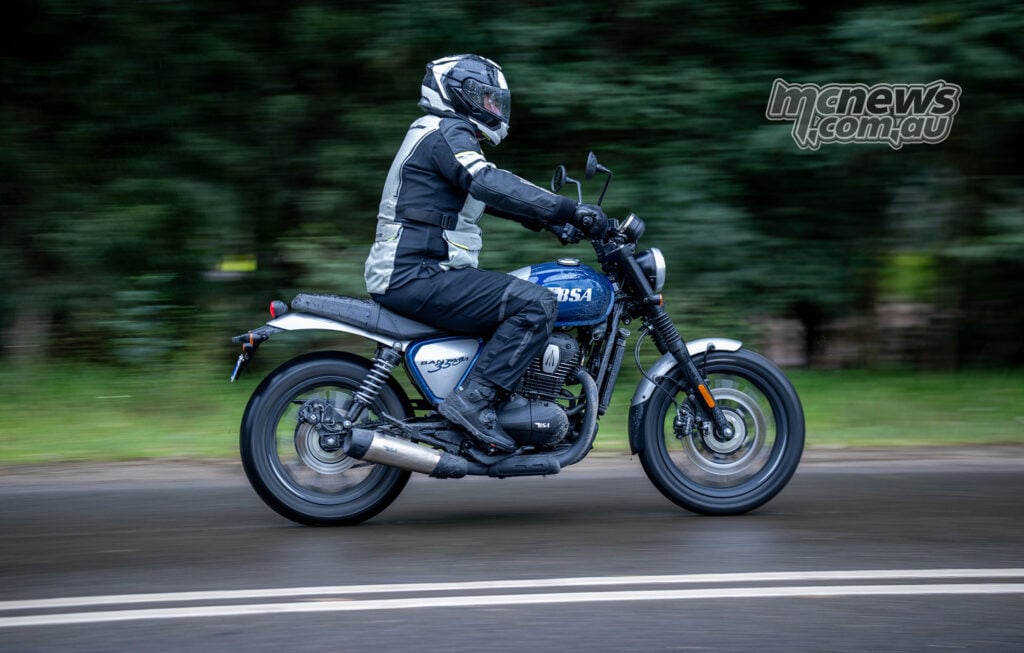 Trev riding an Oxford Blue BSA Bantam 350