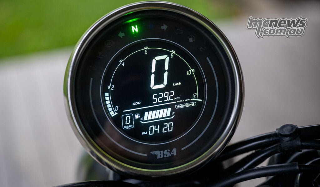 Instrument display and handlebars of the BSA Bantam 350
