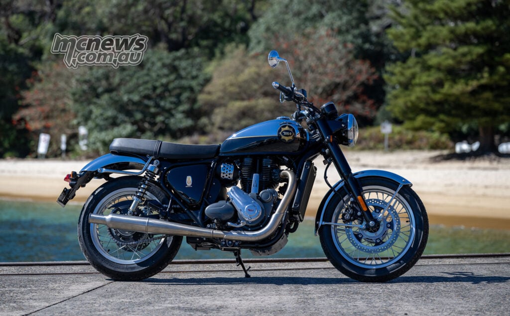BSA Gold Star 650 showing its retro tank, wire wheels and classic roadster proportions