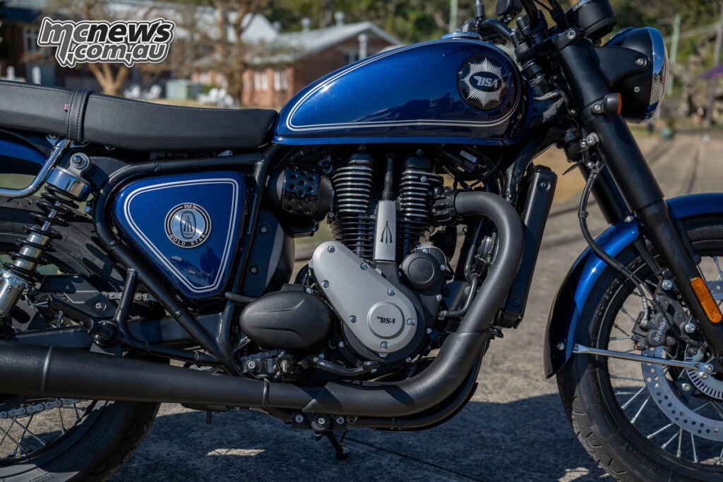 652 cc single-cylinder engine in a Birmingham Blue BSA Gold Star 650