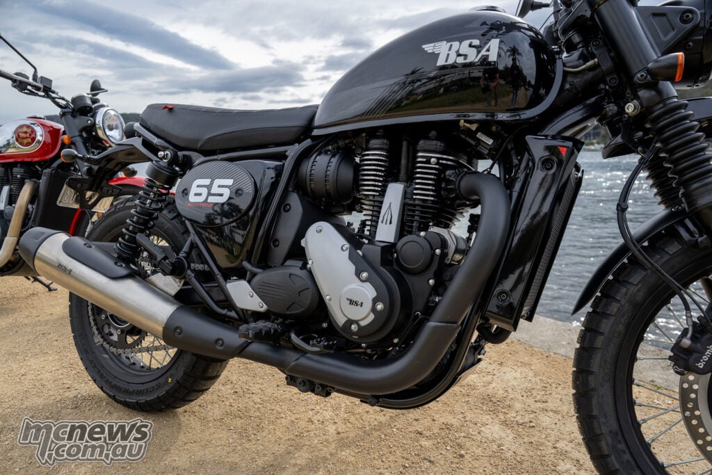 652 cc single-cylinder engine of the BSA Scrambler 650