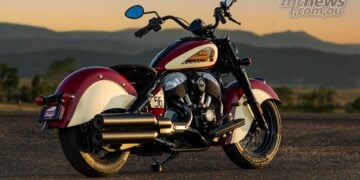 Rear three-quarter view of 2026 Indian Chief Vintage Sturgis Edition