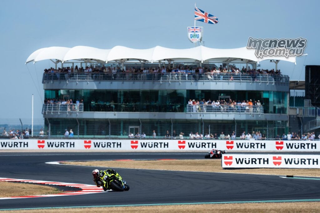Raul Fernandez leads Jorge Martin by a sizeable margin during the 2026 British MotoGP at Silverstone.