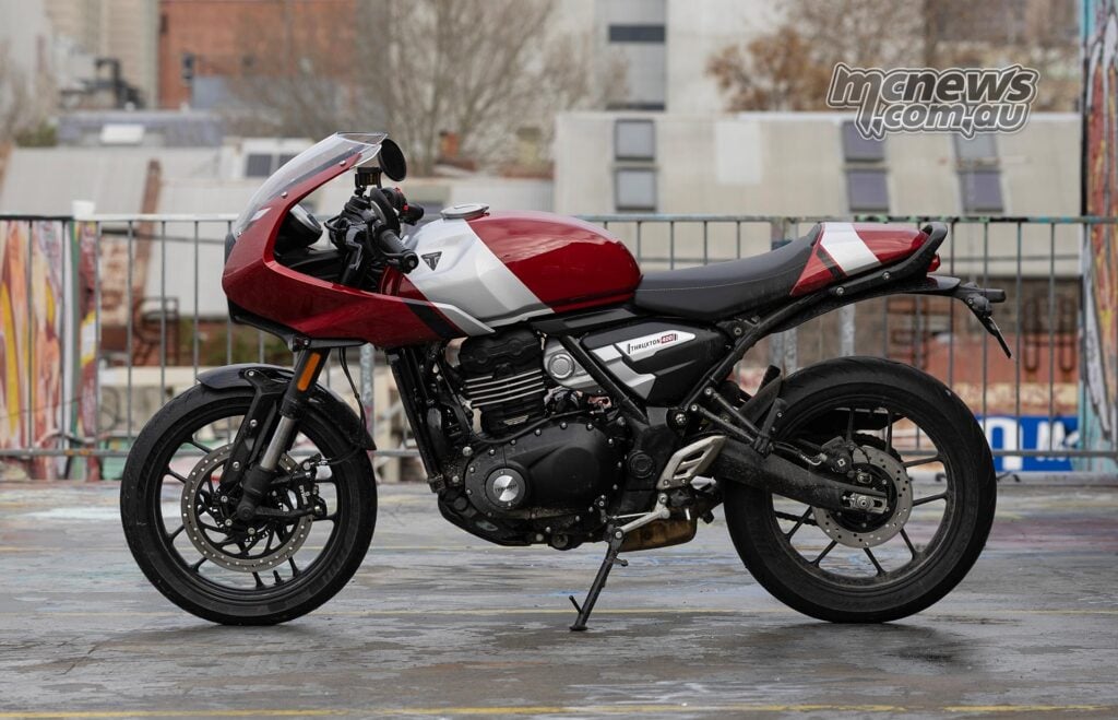 The Triumph Thruxton 400 demands a slight premium at $10,390