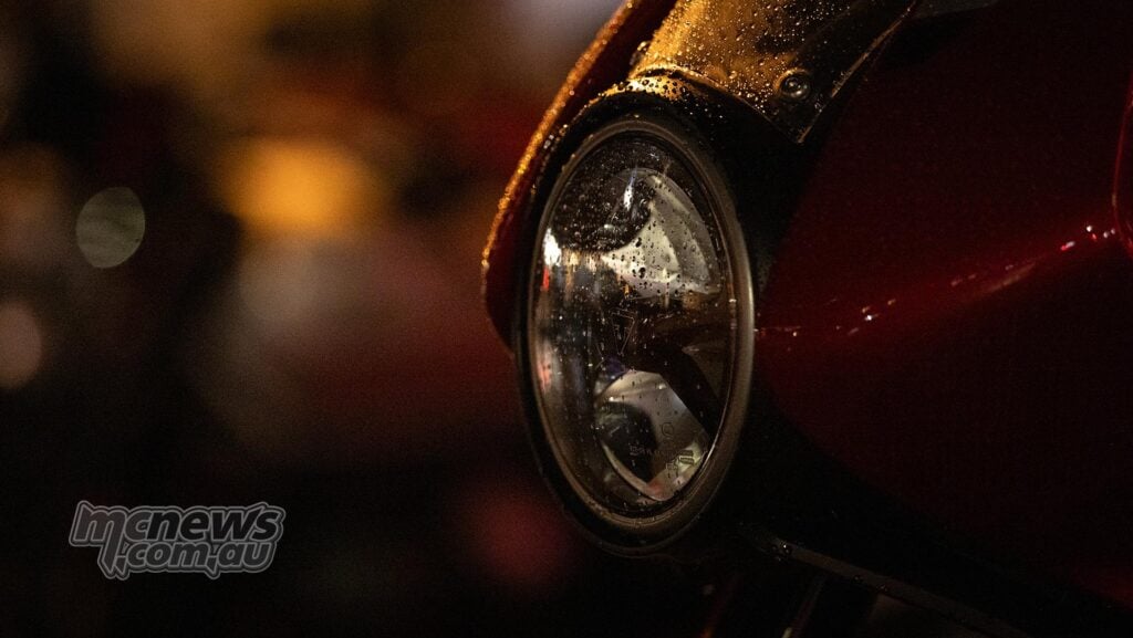 The round headlight is run across both bikes, including DRLs