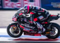 Senna Agius riding his Intact GP Kalex past the kerbing during Moto2 qualifying at Misano.