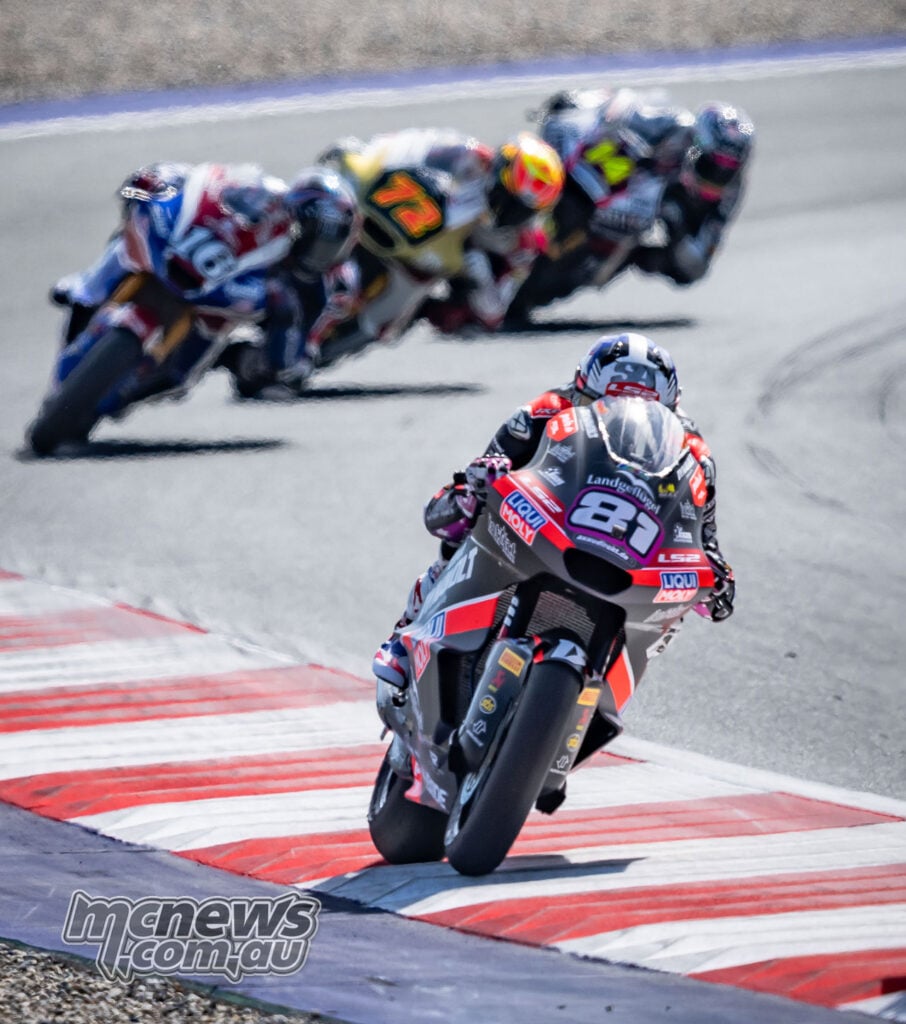 Senna Agius on track during the 2026 Moto2 World Championship
