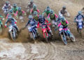Cole Davies, Daxton Bennick, Max Vohland and Jo Shimoda lead a tightly packed group away at the second Columbus 250SMX start.