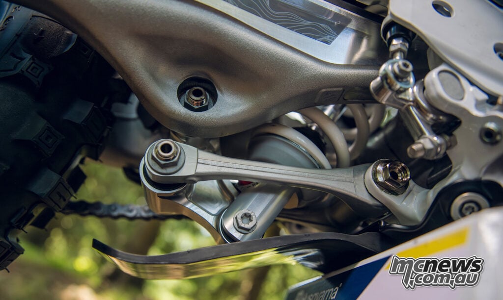 2027 Husqvarna FE 350 Pro WP XACT rear shock and linkage suspension