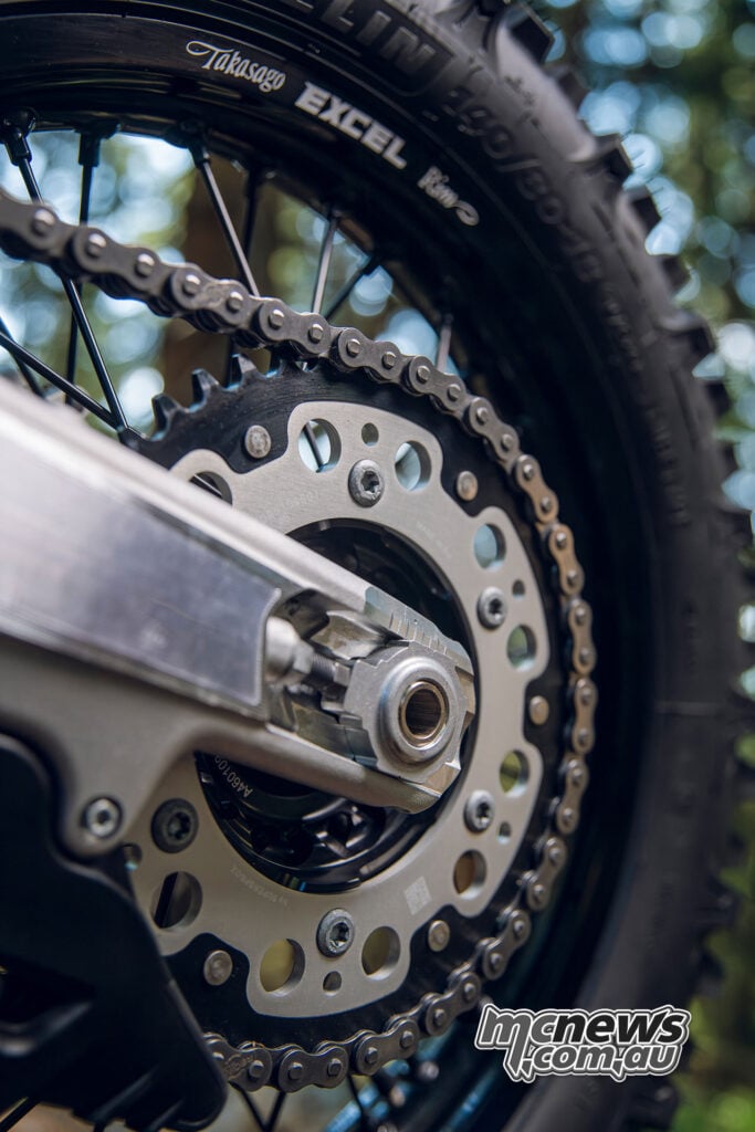 2027 Husqvarna TE 300 Pro SUPERSPROX Stealth rear sprocket and EXCEL Takasago rim